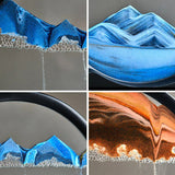 3D Falling Sand Art In Round Glass Frame