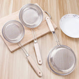 Stainless Steel Strainer With Wooden Handle (3pcs)