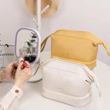 Large Capacity Double Zipper Cosmetic Bag