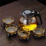 Heat Resistant Glass Teapot With Cups