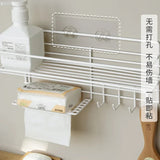 Wall Mounted Shelf With Hooks And Soap Holder