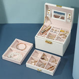 3Layer Mirror Leather Jewellery Organizer