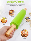 Silicone Wooden Handle Rolling Pin