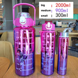 Three Pcs Metallic Colour Water Bottle