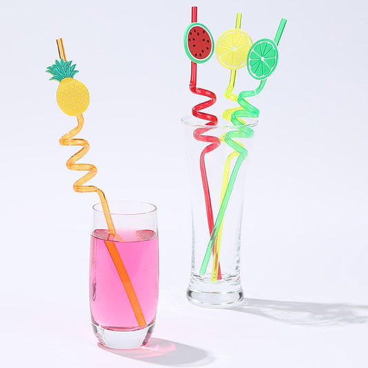 4 Pcs Spiral Drinking Straws