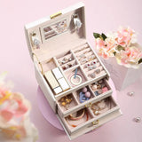 3Layer Mirror Leather Jewellery Organizer