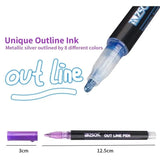 12pcs Double Line Outline Art Marker Highlighter