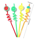 4 Pcs Spiral Drinking Straws
