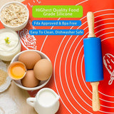 Silicone Wooden Handle Rolling Pin