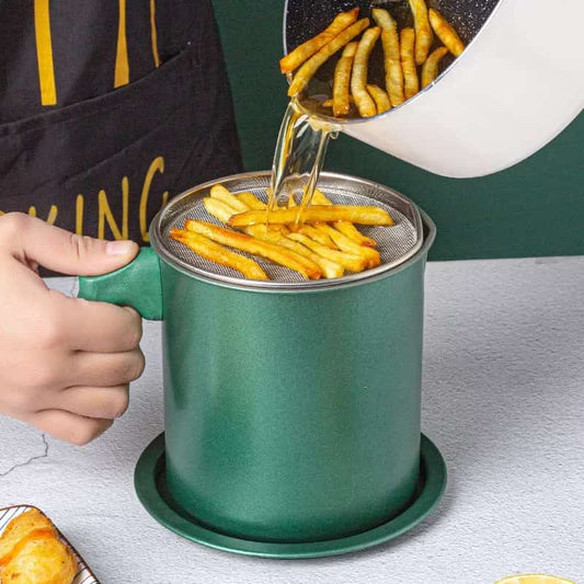 Filter Oil Pot With Wooden Handle