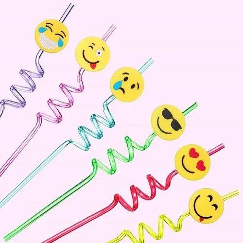 4 Pcs Reusable Smiley Straw