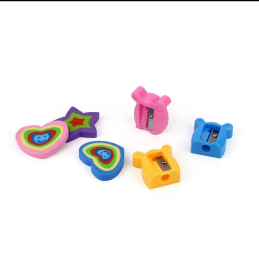 Fancy Eraser Plus Sharpener Set