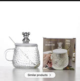 Glass Cup With Lid And Spoon