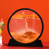 3D Falling Sand Art In Round Glass Frame