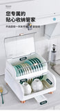Kitchen Double Layer Dish Rack With Lid