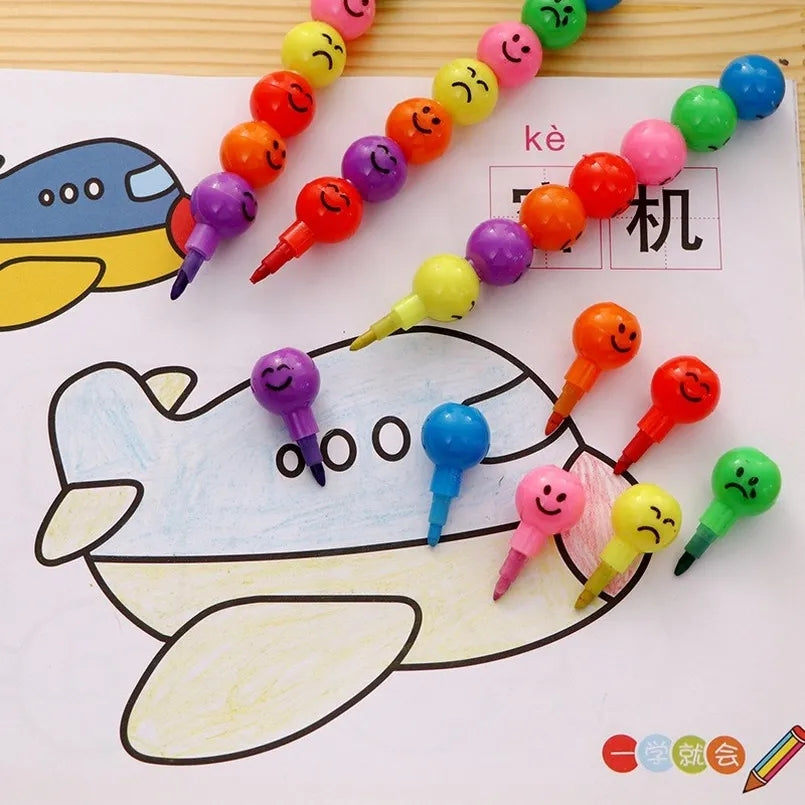 Rainbow Coin Pencil + Cryon (2 Pencils + 2 Cryons)