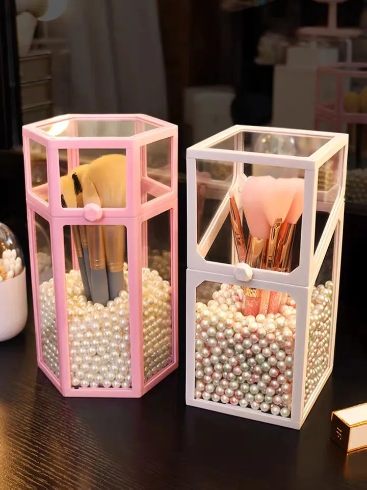 Glass Pearl Brush Holder