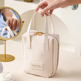 PU Faux Leather Cosmetic Bag With Zipper