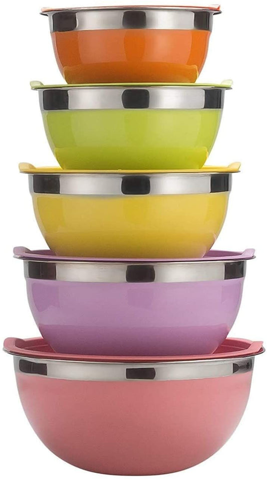 Stainless Steel Colourful Bowl (5pcs Set)